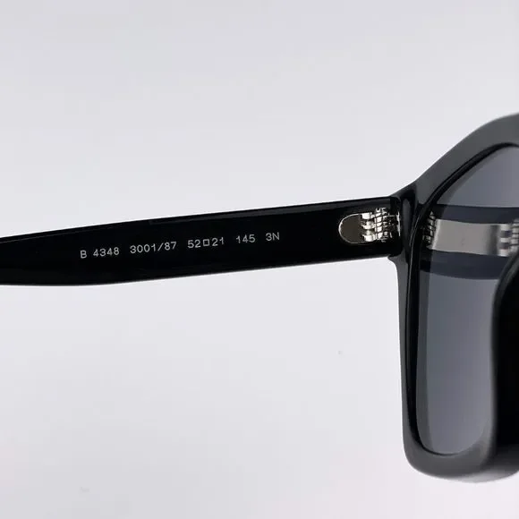 Burberry BE4348 Cooper 300187 Sunglasses Black Gray Square  display picture 3